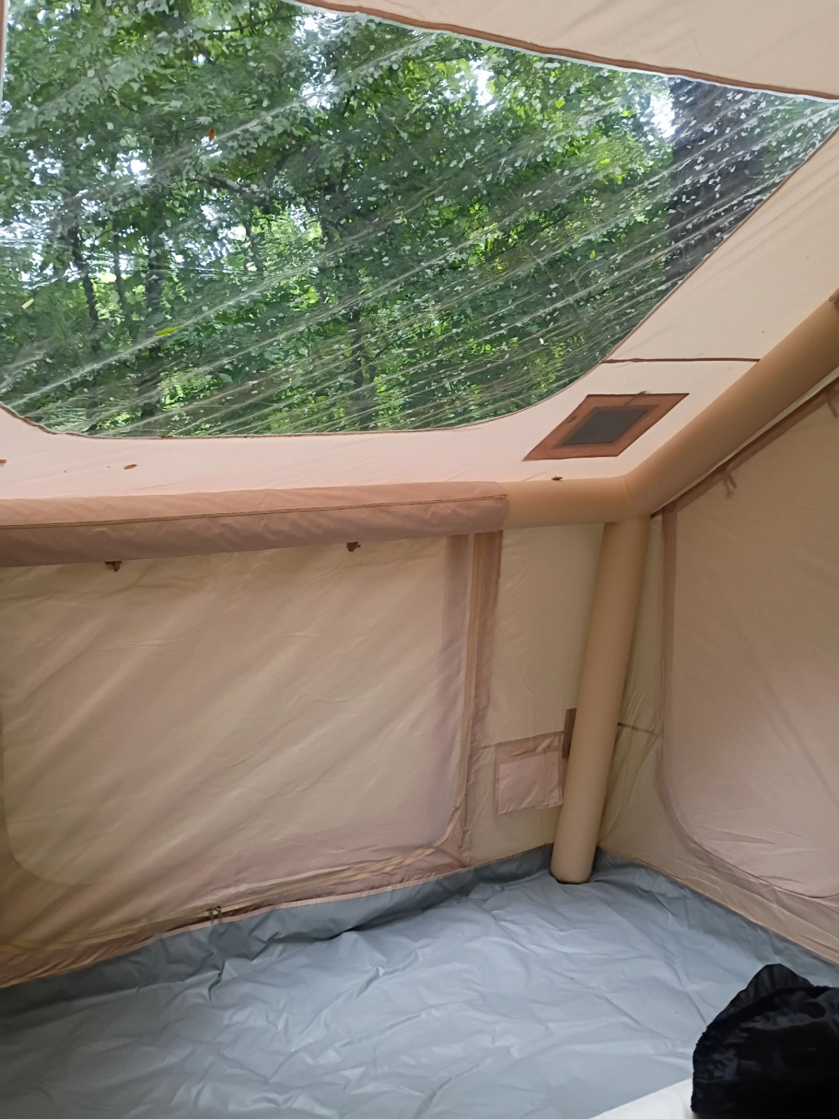 Skylight view inside the honeymoon tent