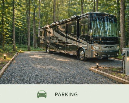 Parking at River's Edge Primitive Camping