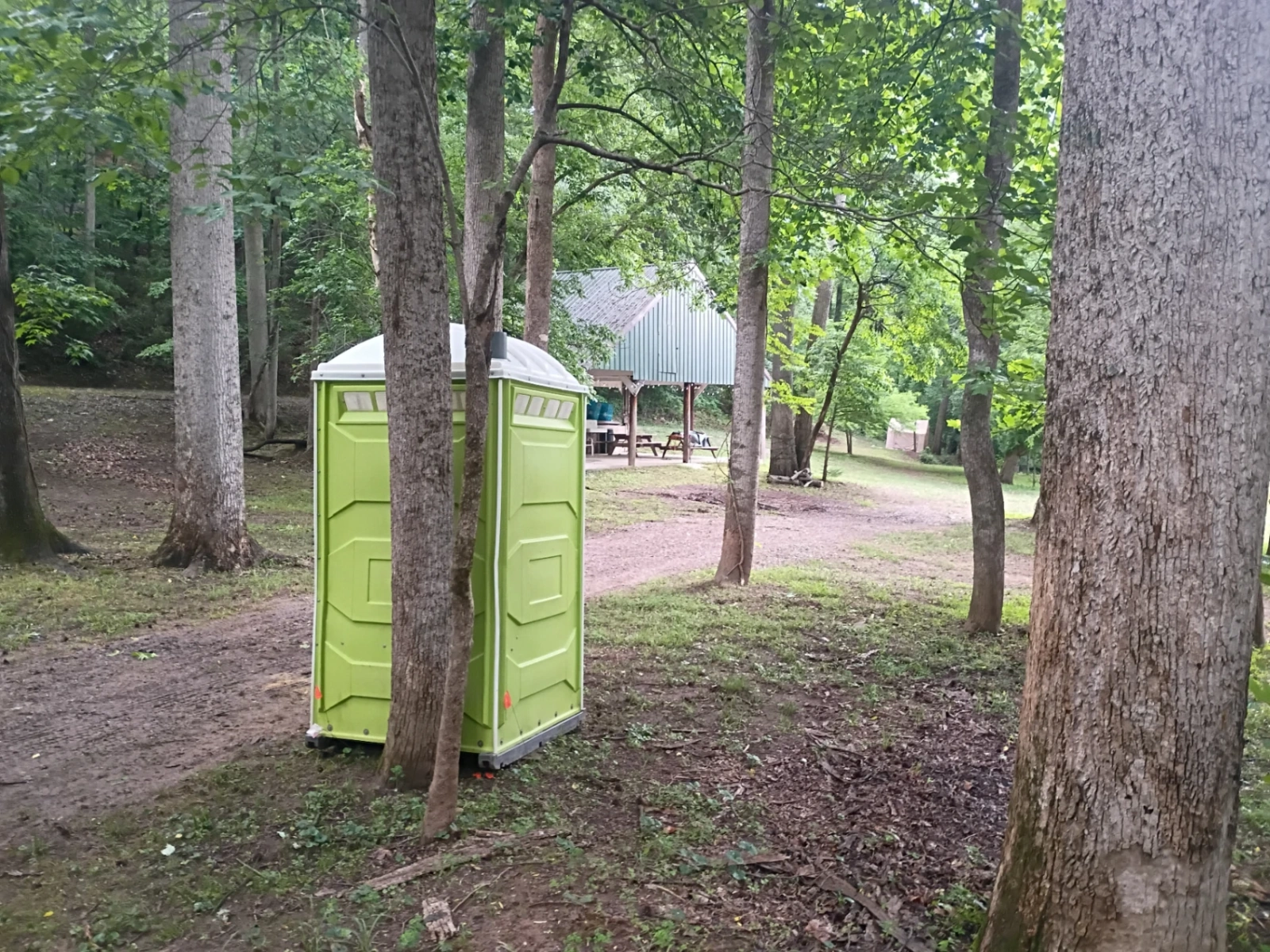 Portajohn restroom at River's Edge Primitive Camping