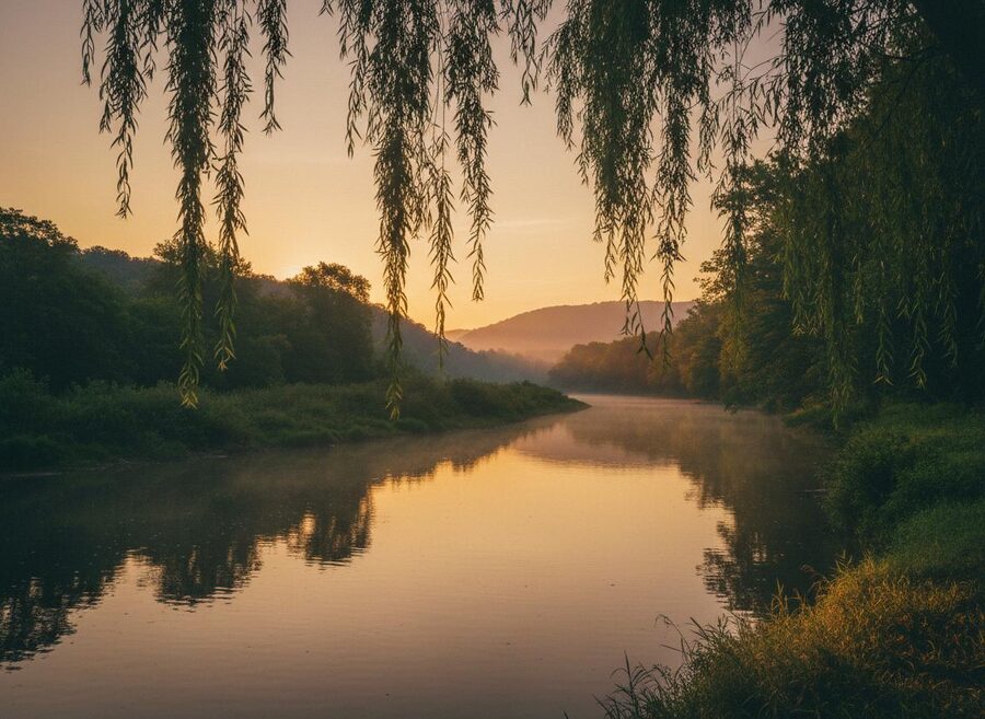 Riverside campsite on the Yadkin River